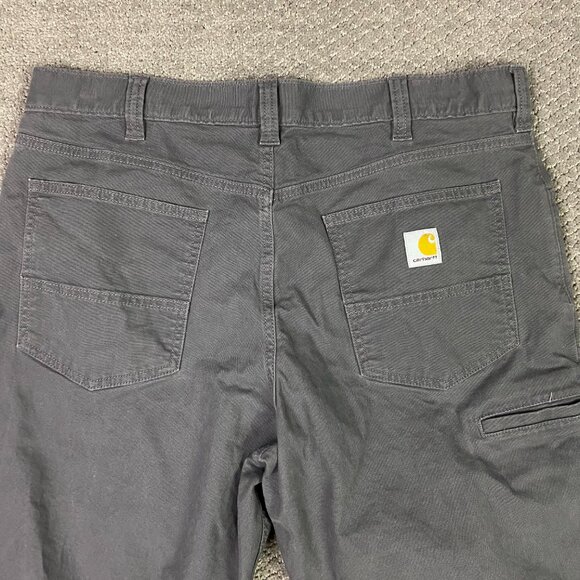 Carhartt Rugged Flex Relaxed Fit Canvas 5 Pocket Work Pants Men's 38 x 30 Gray - Picture 4 of 13